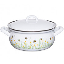 Тенджера Riess Country Bee, плитка, масивен емайл, Ø 18 см, 1.5 л