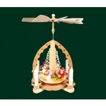Декоративна пирамида "Снежко", с поставки за свещи, 27см 