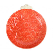 Чиния Christmas Ornaments Reindeer Red, Bordallo Pinheiro, дълбока, дизаѝнерска керамика, 24.7 х 22.2 см