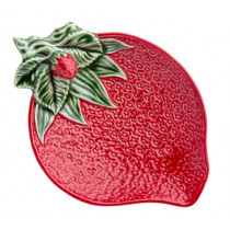 Чиния Strawberries, Bordallo Pinheiro, дизаѝнерска керамика, 21 х 15 см