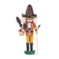 Декоративен орехотрошач Dregeno Mini Nutcracker Pine Cone Hat, ръчна изработка, 15 см