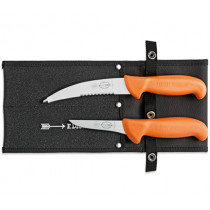 Комплект ловни ножове F. Dick ErgoGrip Orange, 2 части, с калъф за съхранение