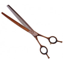 Филажна ножица за подстригване на животни Zvetko BG Premium Bronzo 7.5", 66 зъба
