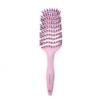Четка за коса Hercules Sägemann Flexy Shape Soft Pink, тунелна, естествен косъм с щифтове