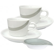 Чаши за кафе и чай Kahla Five Senses Silver Stream, порцелан, 5 части