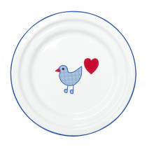 Емайлирана чиния Münder Email Bird & Heart, плитка, Ø 18 см