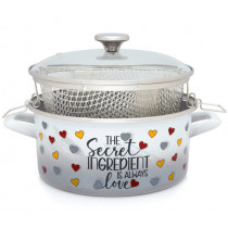 Емайлирана готварска тенджера The Secret Ingredient, дълбока, с вложка, Ø 24 см, 4.4 л