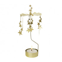 Декоративна термо пирамида Pluto Design Night Sky Gold, въртяща се, 24 см