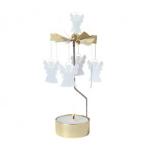Декоративна термо пирамида Pluto Design Singing Angel Gold, въртяща се, 20 см