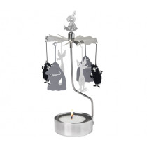 Декоративна термо пирамида Pluto Moomin Buddies Silver, въртяща се, 16.5 см