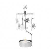 Декоративна термо пирамида Pluto Supernova Silver, въртяща се, 16.5 см