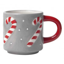 Чаша с дръжка Pluto Design Candy Cane, керамична, 9,5 х 6,5 см