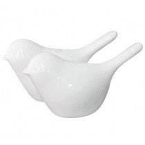 Комплект солница и пиперница Pluto Bird White, керамични, 7 см