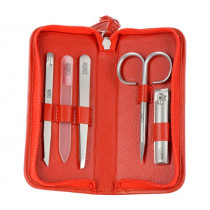 Manicure Set Rubis Men's & Ladies' Grooming, 4 pcs, Red