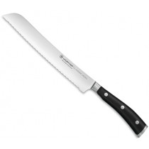 Нож за хляб Classic Ikon Black, Wusthof Solingen, назъбено острие 20 см