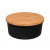 Кутия за съхранение на сладки Capventure Biscuit Lover Carbon black, Ø 19.5 см, бамбук