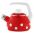 Емайлиран чайник Münder Email Red & White, със свирка, 1.7 л