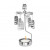 Декоративна термо пирамида Pluto Dollhouse Silver, въртяща се, 16.5 см